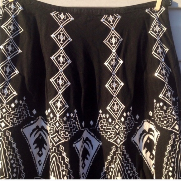 Aztec print sequin emb. lined India cotton skirt! - Picture 2 of 2